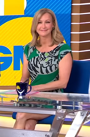 Lara's green tiger print dress on Good Morning America