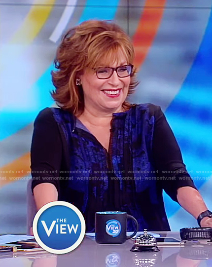 Joy's blue and black blouse on The View