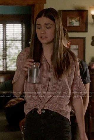Callie's brown plaid top on The Fosters