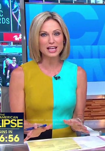 Amy's color-block shift dress on Good Morning America