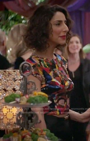 Delia's multi colored sequin top on Girlfriends Guide to Divorce