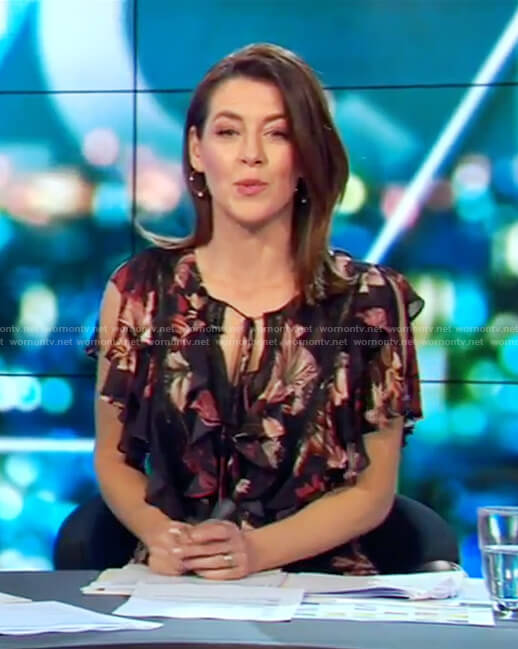 Gorgi's floral maxi dress on The Project