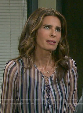 Hope's striped lace-up blouse on Days of our Lives