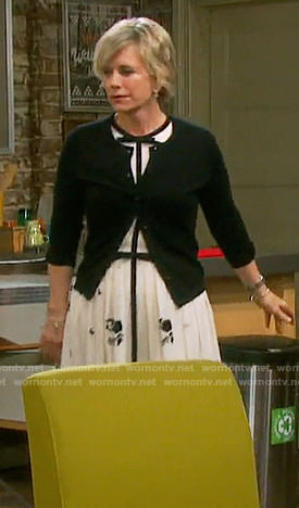 Kayla's black and white bow detail dress on Days of our Lives