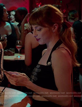 Lauren's embroidered crop top on Younger