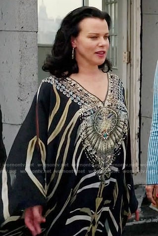 Maggie's zebra print kaftan on Younger