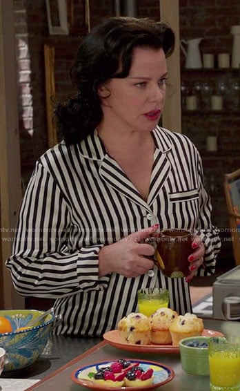 Maggie's striped pajamas on Younger