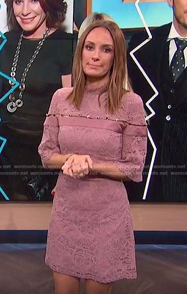 Catt's pink floral lace dress on E! News