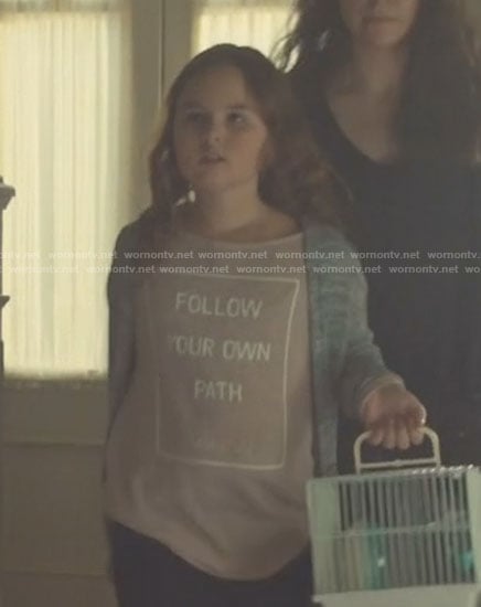 Kira's pink follow your own path sweater on Orphan Black