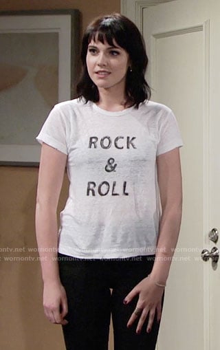 Tessa's Rock and Roll t-shirt on The Young and the Restless
