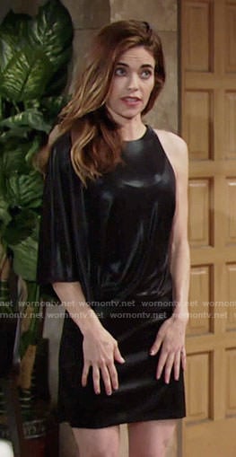 Victoria's black one-sleeved dress on The Young and the Restless