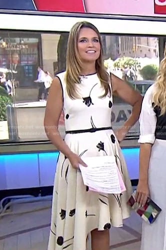 Savannah's white flower print asymmetric hem dress