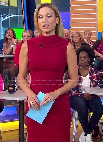 Amy's red high-neck dress on Good Morning America