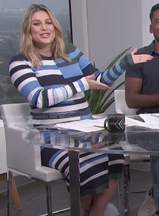 Carissa's multi-color striped knit dress on E! News Daily Pop