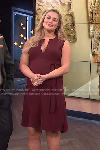 Carissa's red tie waist crepe dress on E! News
