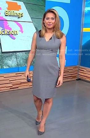 Ginger's grey v-neck dress on Good Morning America