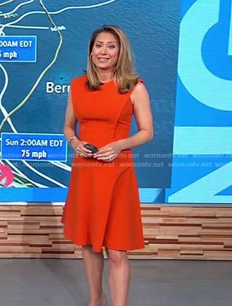 Ginger's orange a-line dress on Good Morning America