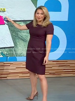 Ginger's purple short sleeve dress on Good Morning America