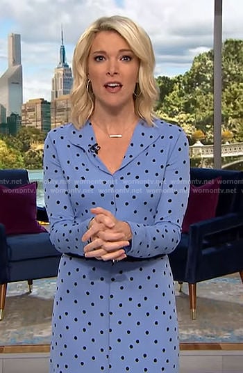 Megyn's blue polka dot dress on Megyn Kelly Today