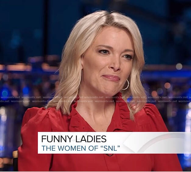 Megyn's red victorian blouse on Megyn Kelly Today
