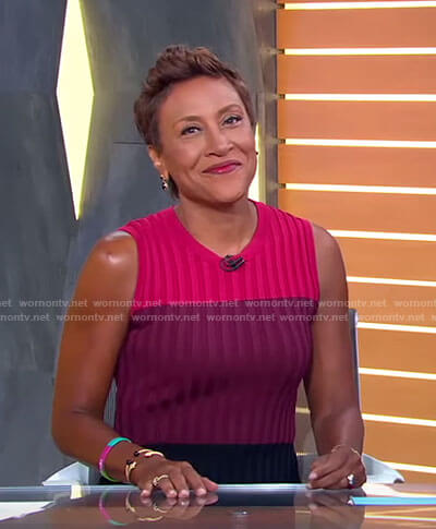 Robin's color-block ribbed dress on Good Morning America