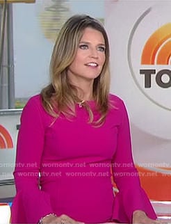 Savannah's pink bell sleeve dress on Today