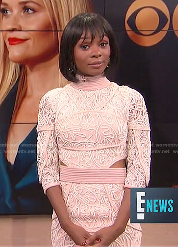 Zuri's pink roped cutout midi dress on E! News