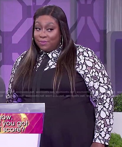 Loni's floral lace top on The Real