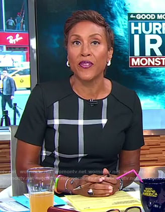 Robin's black grid dress on Good Morning America