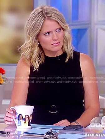 Sara's black jumpsuit with belt on The View