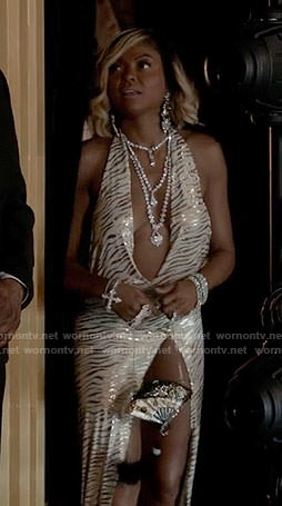 Cookie's zebra halter neck dress on Empire