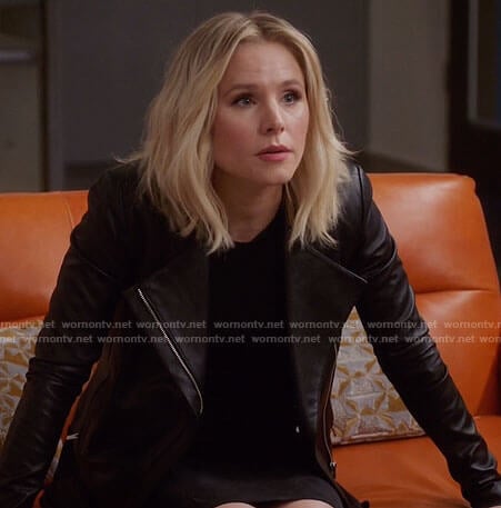 Eleanor's black leather jacket on The Good Place