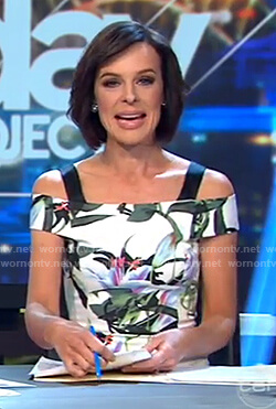 Natarsha's floral print cold shoulder dress on The Project