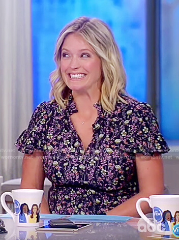 Sarah's black floral silk dress on The View