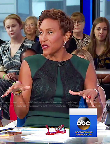 Robin's green lace detail sheath dress on Good Morning America