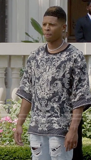 Hakeem's virgin mary print shirt on Empire
