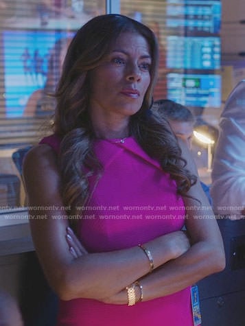 Kara's pink folded neck dress on Being Mary Jane