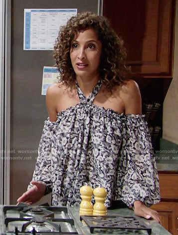 Lily's floral halter top on The Young and the Restless
