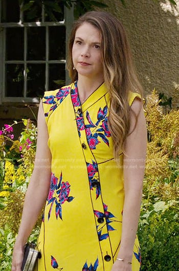 Liza's yellow floral maxi dress on Younger