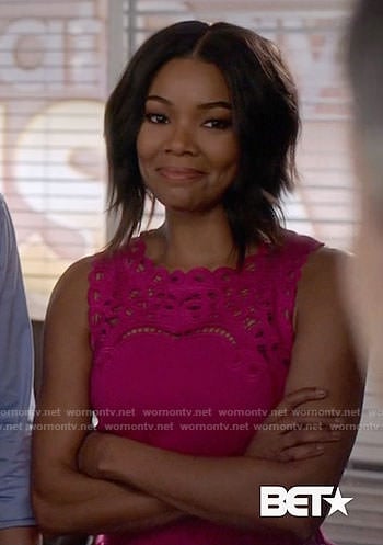 Mary Jane's pink embroidered dress on Being Mary Jane