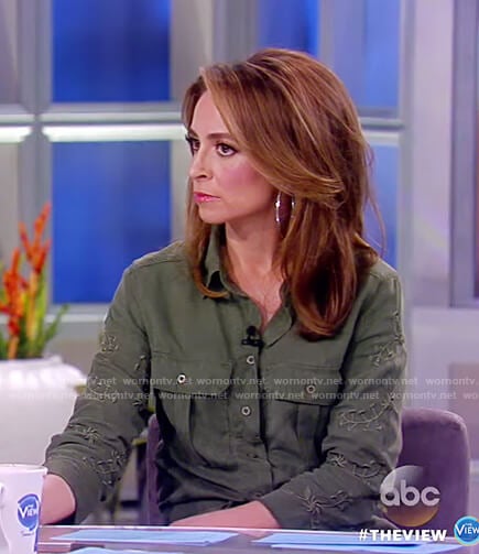 Jedediah's olive embroidered jumpsuit on The View