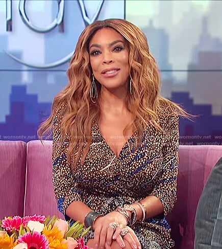 Wendy's silk printed wrap dress on The Wendy Williams Show