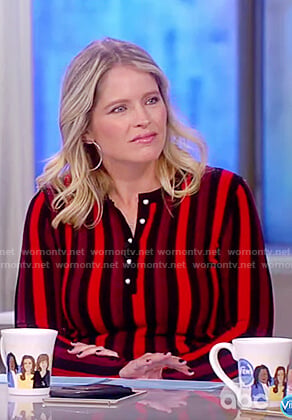Sara's striped ribbed dress on The View