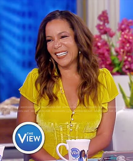 Sunny's yellow velvet dress on The View