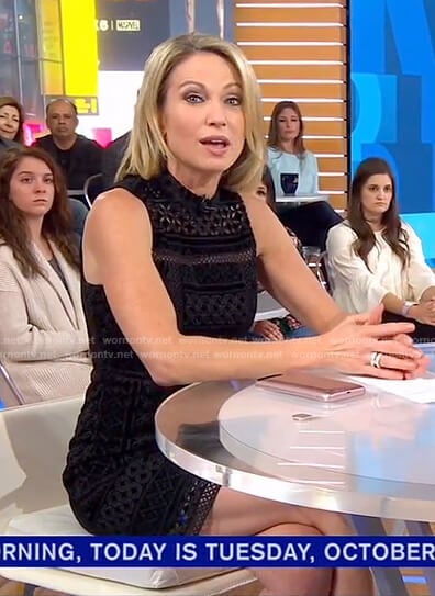 Amy's black eyelet dress on Good Morning America