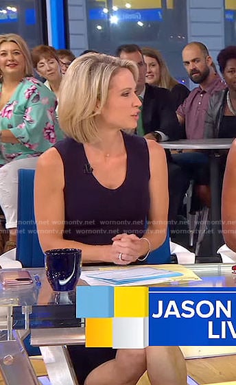 Amy's black scoop neck dress on Good Morning America