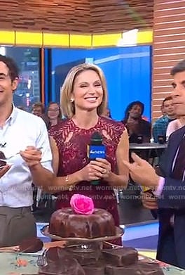 Amy's burgundy lace dress on Good Morning America