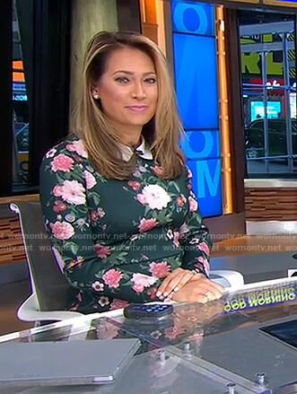 Ginger's green floral collared dress on Good Morning America