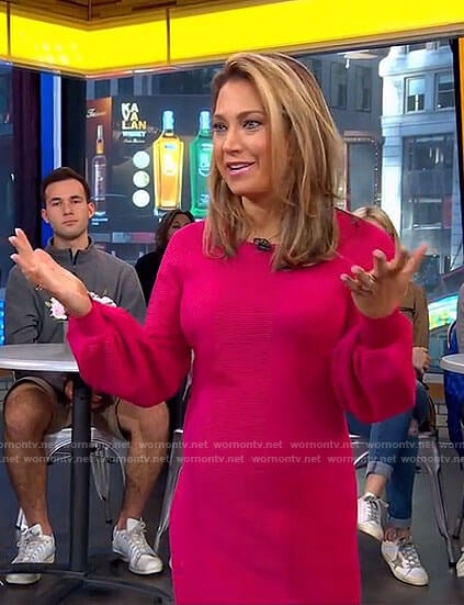 Ginger's pink balloon sleeve dress on Good Morning America