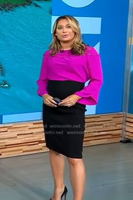 Ginger's purple flared sleeve top on Good Morning America